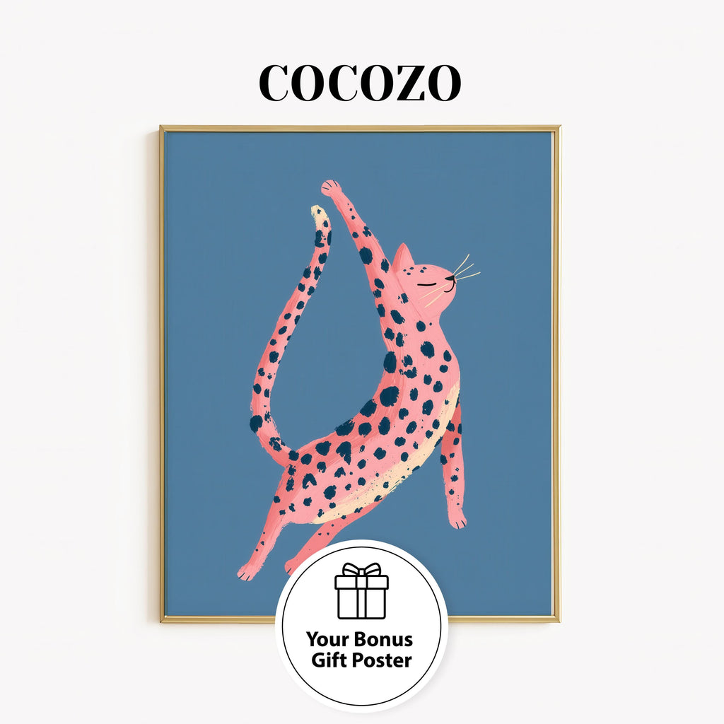 Leopard Print Wall Art — Bold Red Y2K Cheetah Poster (Digital Download)