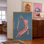 Pink Leopard Cat - Printable Wall Art