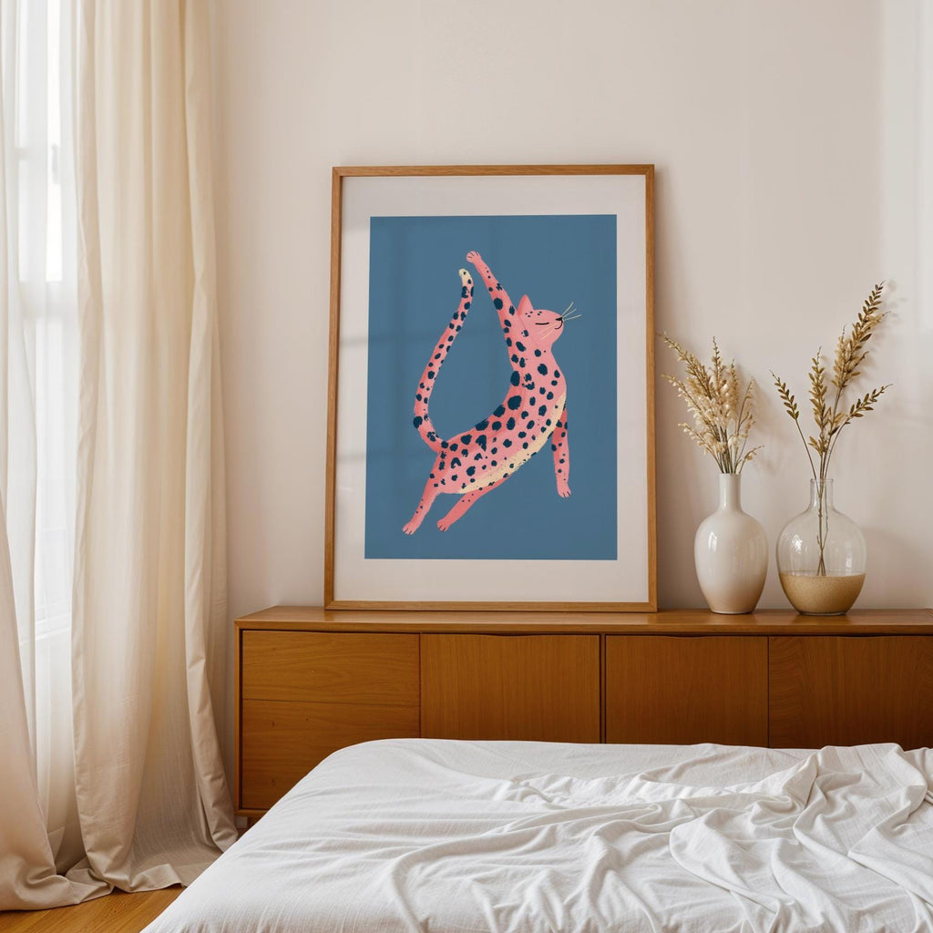 Pink Leopard Cat - Printable Wall Art