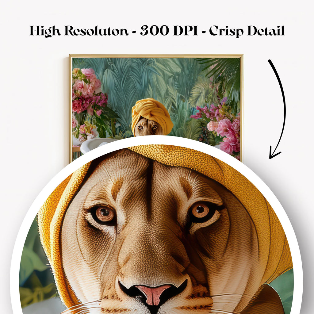 Printable Wall Art — Lioness Bubble Bath Poster