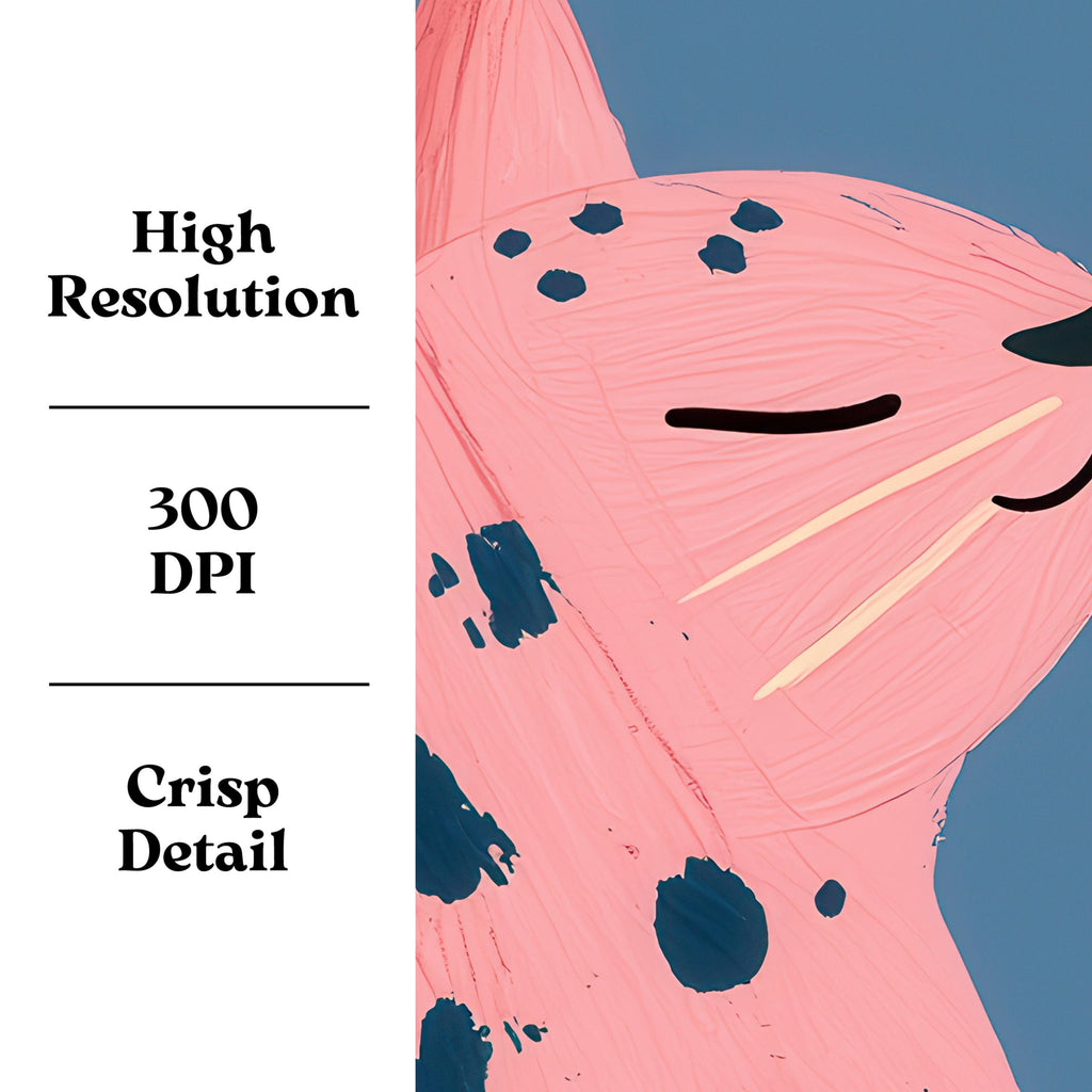 Pink Leopard Cat - Printable Wall Art