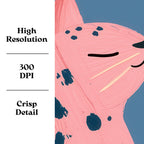Pink Leopard Cat - Printable Wall Art