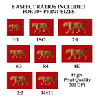 Leopard Print Wall Art — Bold Red Y2K Cheetah Poster (Digital Download)