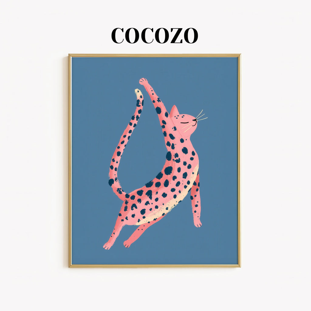 Pink Leopard Cat - Printable Wall Art